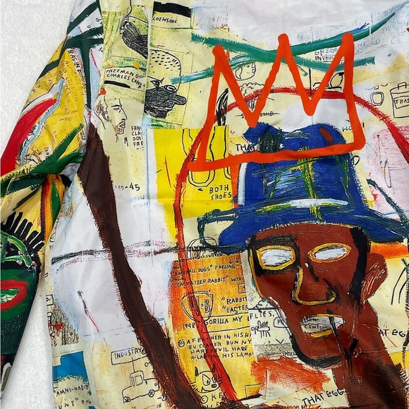 Jean-Michel Basquiat Men's ‘Members Only Windbreaker Jacket Sz XL Multicolor - Picture 8 of 8